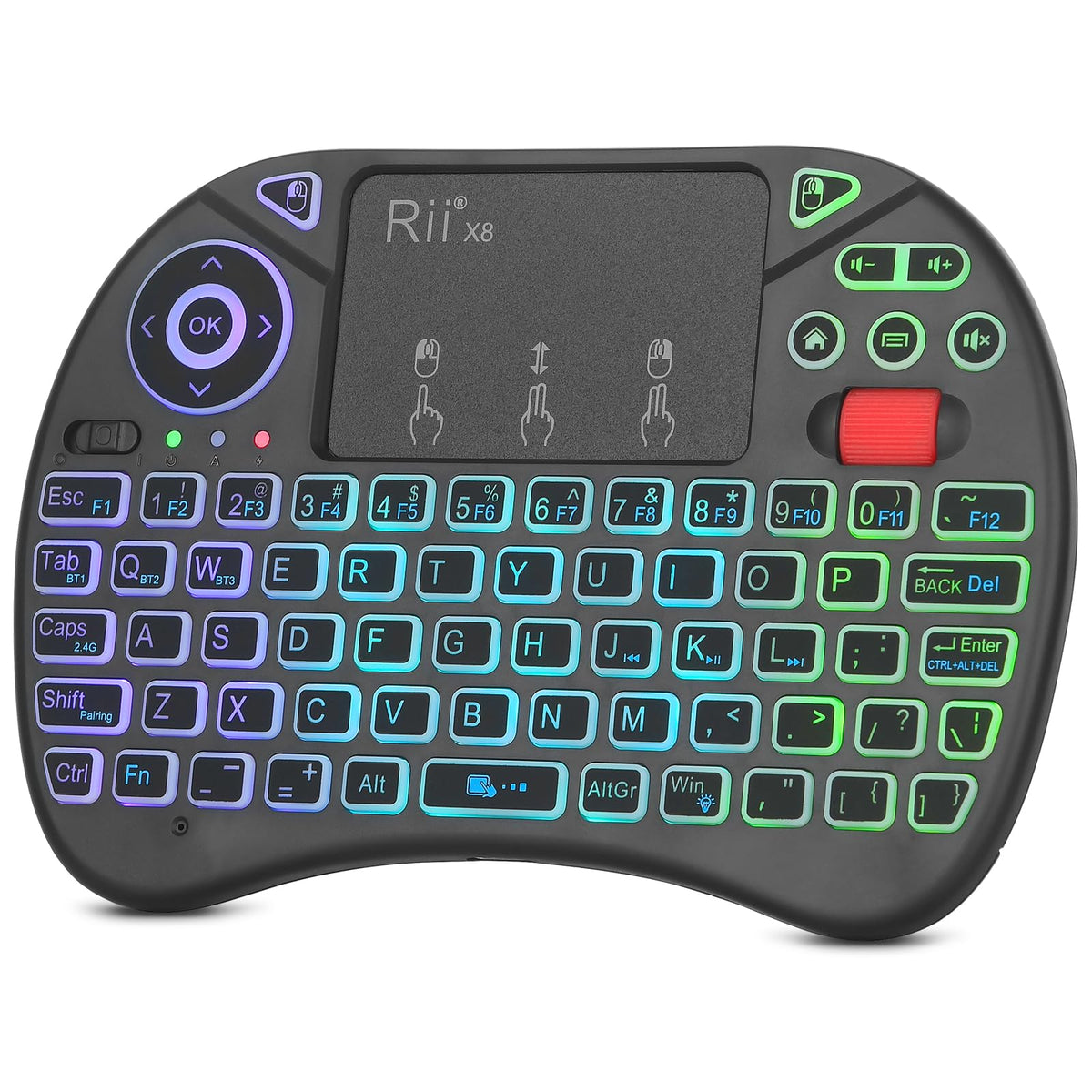 Mini clavier Rii X8, clavier sans fil 2,4G amélioré et Bluetooth
