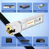 6COM Module émetteur-récepteur SFP+ 1.25/2.5/5/100GBase-T, SFP+ 10G vers cuivre RJ45 M