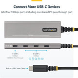 StarTech Concentrateur USB-C 4 Ports, 10Gbps, Charge PD 100W, 4X Ports USB-C, O