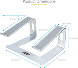 StarTech.com Laptop Stand for Desk, Supports 5kg/11lb, Aluminum, Silve