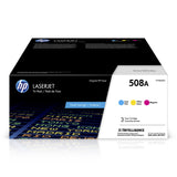 HP 508A (CF360AM) Lot de 3 toners originaux cyan, magenta et jaune