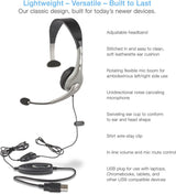 Casque d'écoute USB mono Cyber Acoustics avec microphone à perche pour Internet