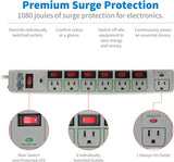 Eco Green Surge Protector Switched 7 Outlet Conserve Energy (TLP76MSG)