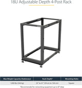 StarTech 18U Wall Mount Server Rack Enclosure with Hinge