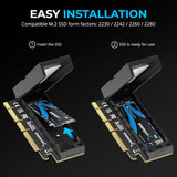 Carte additionnelle (AIC) SABRENT M.2 NVMe SSD vers PCIe x16 sans outil avec alum