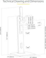 StarTech.com Free Standing Single Monitor Mount - Height Adjustable Mo