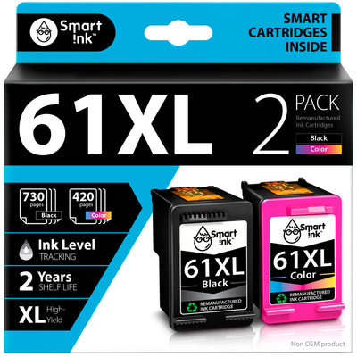 Smart Ink Remanufactured Ink Cartridge Replacement for HP 61XL 61 XL 2
