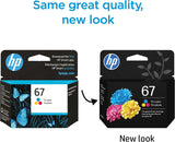 Cartouche d'encre trois couleurs originale HP 67 | Compatible avec les imprimantes HP DeskJet 1255, 2