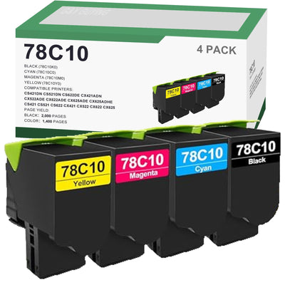 78C10 Toner Cartridge Replacement for Lexmark 78C10K0 78C10C0 78C10M0
