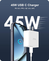 WODENTA 45W USB C Fast Charger for Google Pixel 10/10 Pro/10 Pro XL Fo