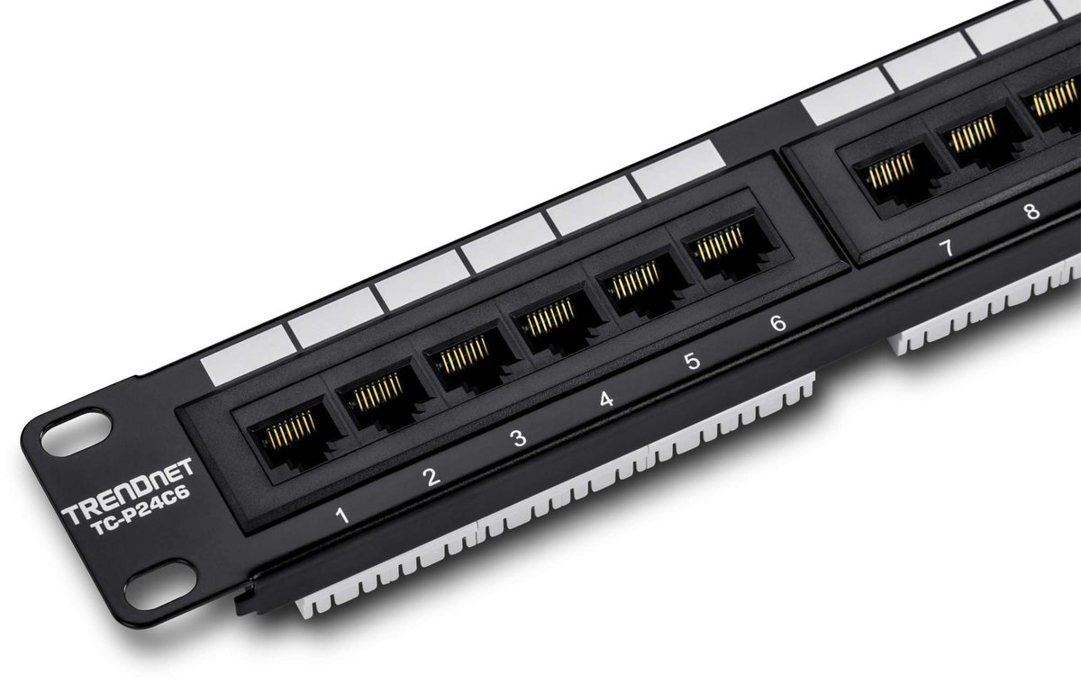 TRENDnet 24-Port Cat6 Unshielded Patch Panel, Wallmount or Rackmount