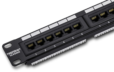 TRENDnet 24-Port Cat6 Unshielded Patch Panel, Wallmount or Rackmount