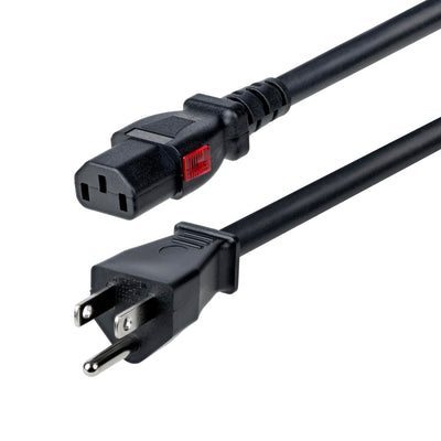 StarTech 6.6FT (2M) Heavy DUTY Power Cord, NEMA 5-15P to Locking C13 AC Power Cable, 125V 15A, 14AWG, Replacement Computer Power Cord, UL Listed, TAA
