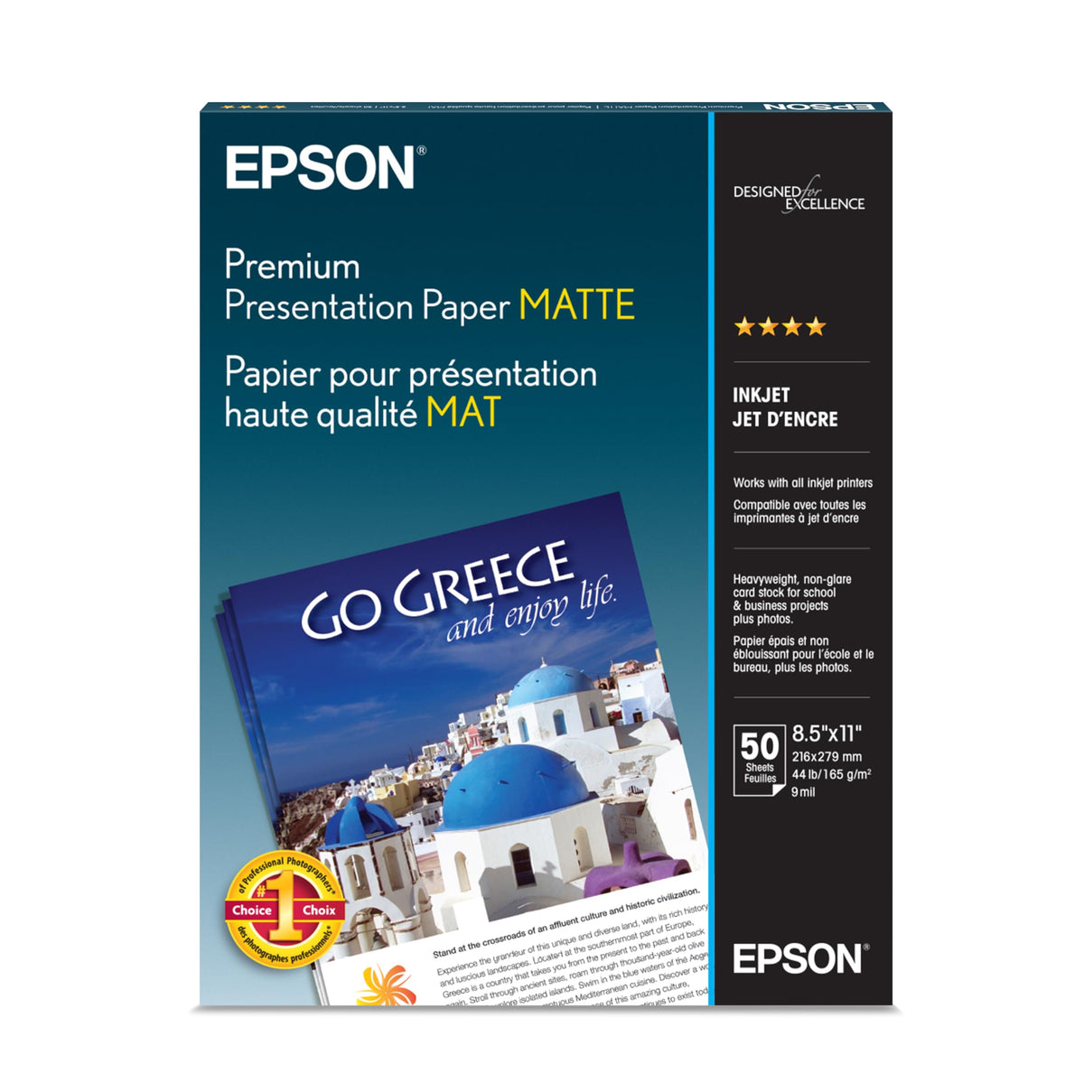 Epson Presentation Paper Matte (8.5x11 Inches, 50 Sheets) (S041257)