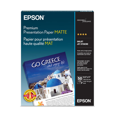 Epson Presentation Paper Matte (8.5x11 Inches, 50 Sheets) (S041257)