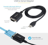 StarTech.com 3ft (1m) USB Serial Cable, DB9 Male RS232 Converter, COM