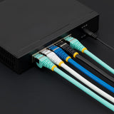 Câble Ethernet CAT6a noir de 15 m, RJ45 sans accroc, 10G, PoE 100W, S/FTP, LSZH, cuivre nu pur 27AWG, 500MHz, cordon de brassage réseau blindé