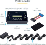 StarTech.com 1:1 Standalone Hard Drive Duplicator & Eraser, USB Thumb