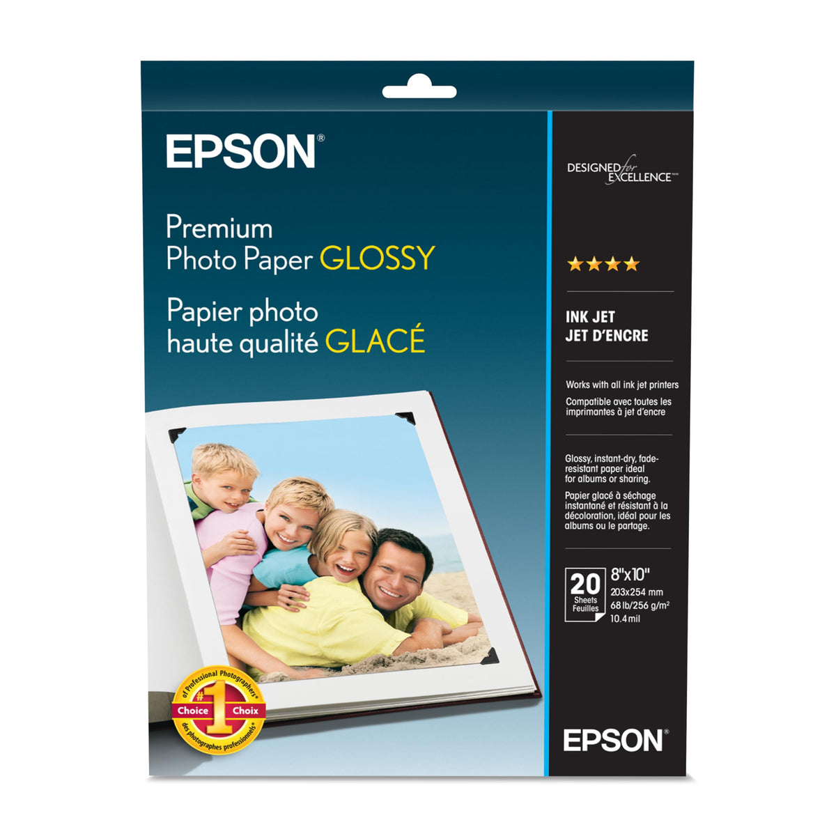 Epson S041465 Premium Photo Paper Glossy, 8