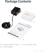 StarTech PM1115UW 1 Port USB Wireless Network Print Server with 10/100