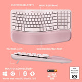 Logitech Wave Keys Wireless Ergonomic Keyboard with Cushioned Palm Res