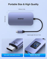 Station d'accueil USB C BENFEI, Hub USB C 8-en-1 avec double affichage triple