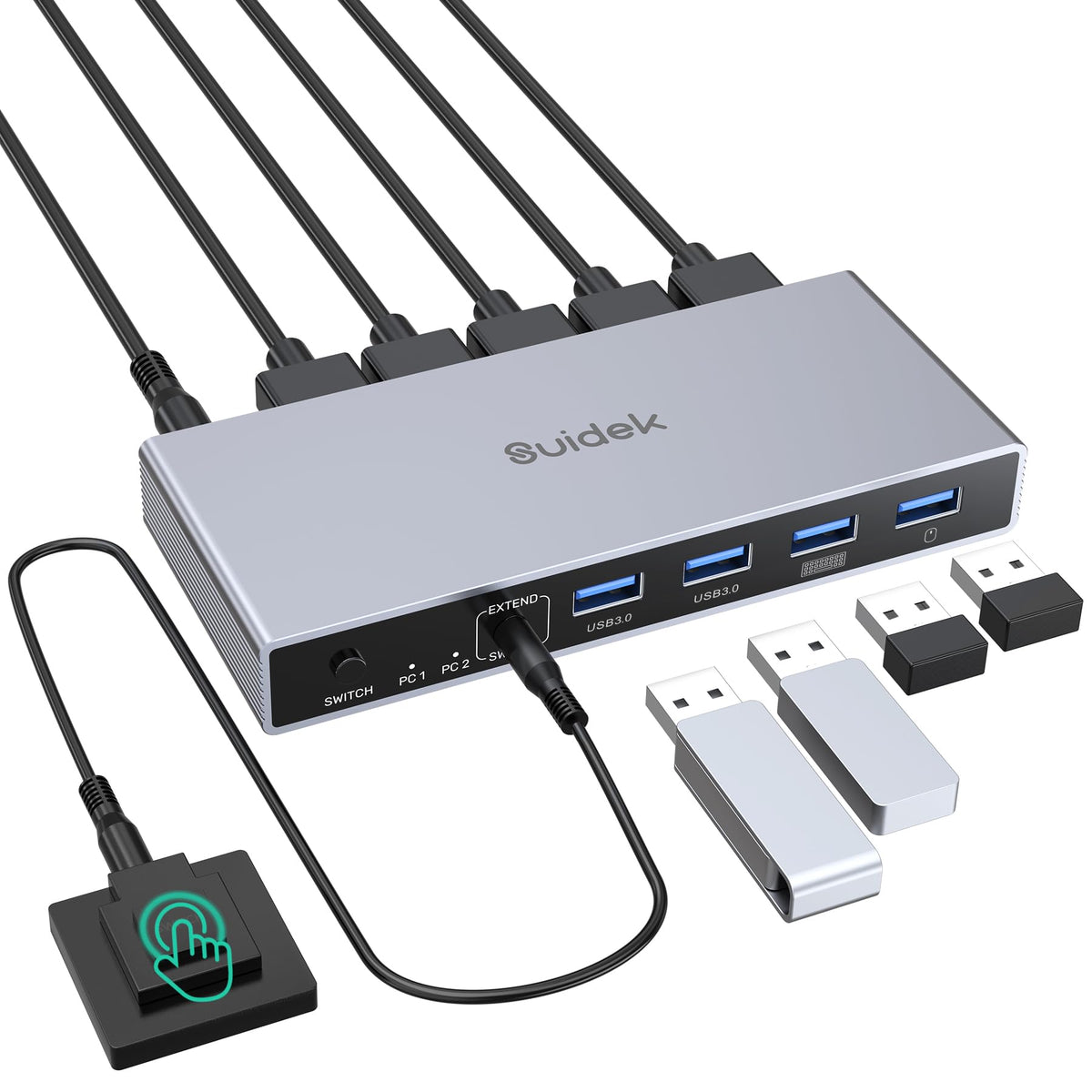 2PORT Dual Displayport USB KVM Switch w/ Audio and USB 2.0 Hub