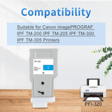 Compatible Ink Cartridge Replacement for Canon PFI-320 PFI320 PFI-320C