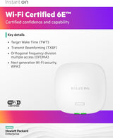 HPE Networking Instant On Access Point AP32 2x2 WiFi 6E Indoor Wireles