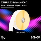 Zebra Z-Select 4000D Label, High Performance Coated, All-Temp Adhesi