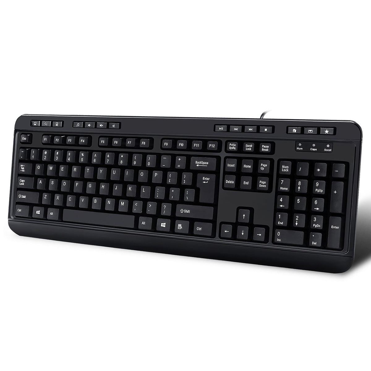 Adesso AKB-132HB Multimedia USB Keyboard with 3 Hubs, Black