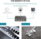 D-Link 5-Port Gigabit PoE+ Unmanaged Ethernet Switch, with 4 PoE Ports