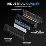 Carte additionnelle (AIC) SABRENT M.2 NVMe SSD vers PCIe x16 sans outil avec alum
