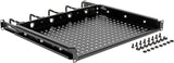 Cantilevered Steel Rack Shelf 1URM Cable Rings 14.2in Deep 50lbs