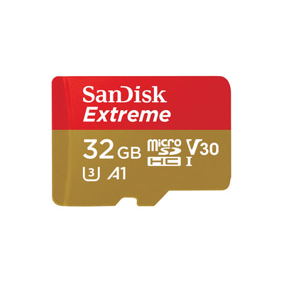 SanDisk 32GB Extreme microSDHC UHS-I Memory Card with Adapter - C10, U