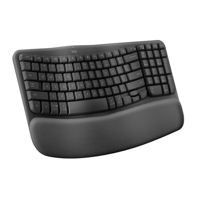 Logitech Wave Keys Wireless Ergonomic Keyboard with Cushioned Palm Res