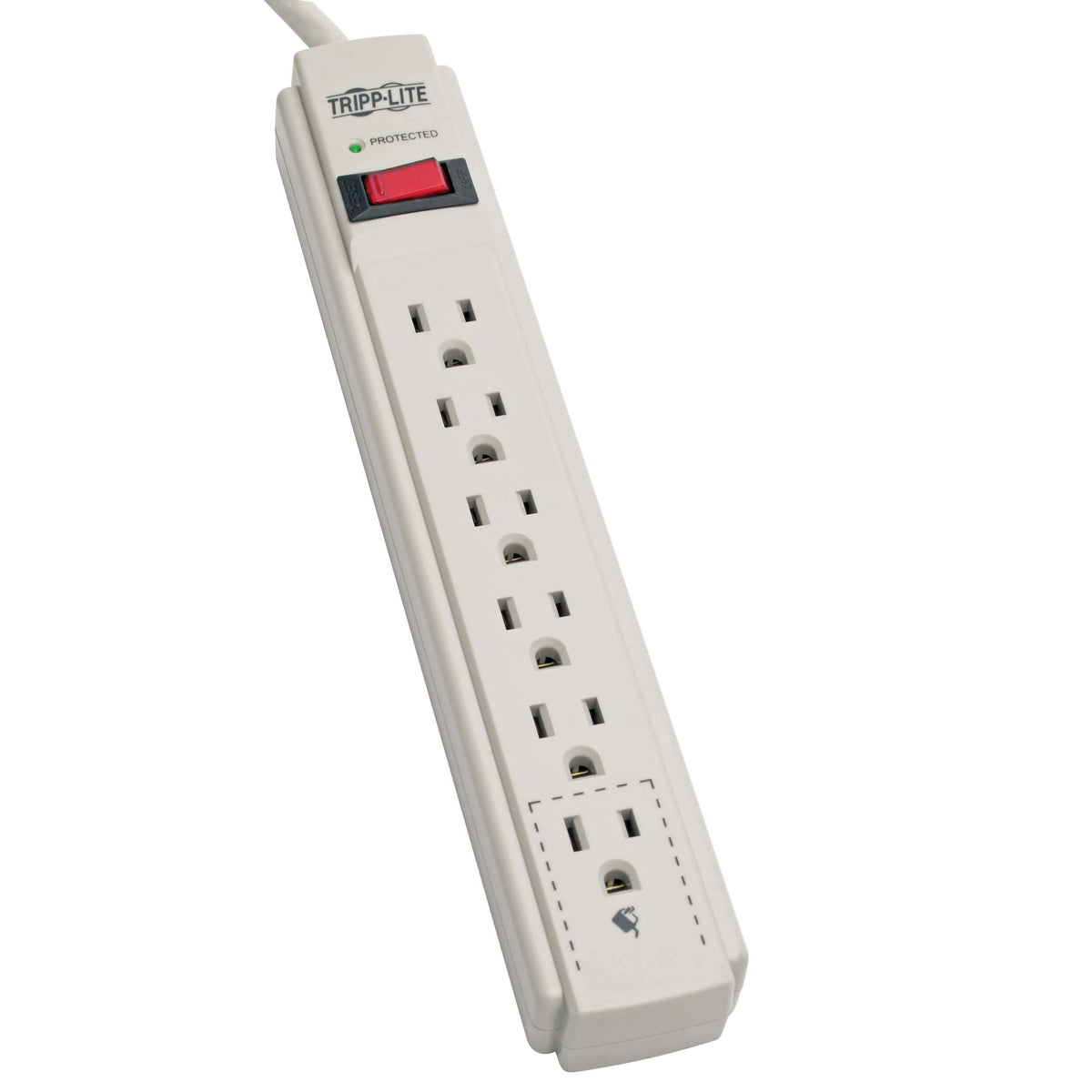 TLP604 Protect IT 6OUTLET Surge Strip 4FT-CORD 720J 2.5K-INSURANCE
