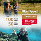 【5-Years Data Recovery】 GIGASTONE Memory Card 128GB, 4K Pro Camera, Co