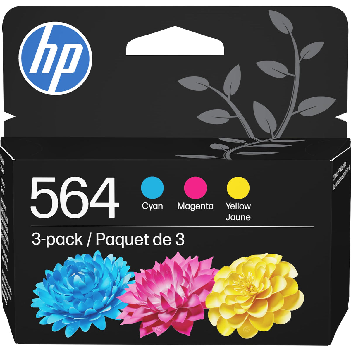 HP 564 Cyan, Magenta & Yellow Original Ink Cartridges, 3 Pack (N9H57FN