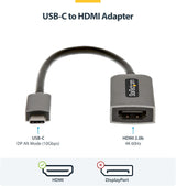 Adaptateur USB-C vers HDMI StarTech, vidéo 4K 60 Hz, HDR10, dongle USB-C vers écran HDMI, compatible USB4/Thunderbolt, convertisseur USB-C vers HDMI