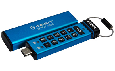 Kingston Ironkey Keypad 200 USB-C 32GB Encrypted Flash Drive, OS Inde