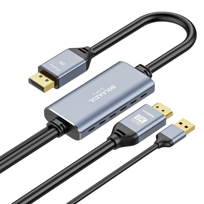 8K HDMI 2.1 to DisplayPort 1.4 Adapter Cable, HDMI to DP Cable 8K@30Hz