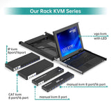 MT-VIKI KVM Switch 8 Port, 8X1 Rackmount KVM Switch VGA, Included 8 2-