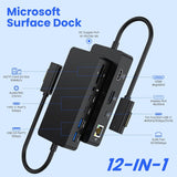 Station d'accueil Surface, triple écran 4K@60Hz via HDMI, DP et USB-C,