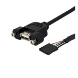 StarTech.com 3 ft Panel Mount USB Cable - USB A to Motherboard Header