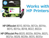 Original HP 910XL Magenta High-Yield Ink Cartridge, Works with HP Off
