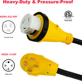 PEAKTOW Cordon de générateur et kit combiné de boîte d'entrée d'alimentation 50 A de 4,5 m, avec