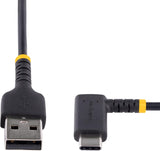 StarTech.com 3ft (1m) USB A to C Charging Cable Right Angle - Heavy Du