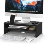 BONTEC Wood Monitor Stand Riser, Desk Monitor Stand with Smartphone Ho