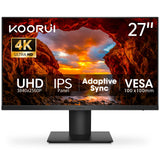 Moniteur 4K KOORUI 27 pouces, Moniteurs d'ordinateur IPS UHD (3840 x 2160), HDR